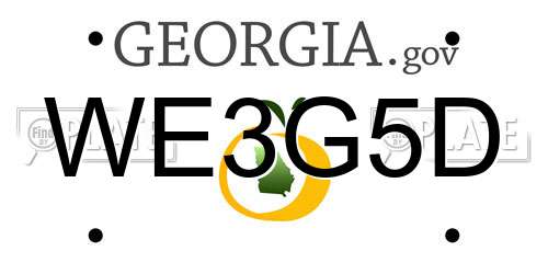 WE3G5D Georgia License Plate
