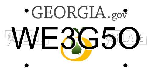 WE3G5O Georgia License Plate