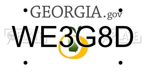 WE3G8D Georgia License Plate