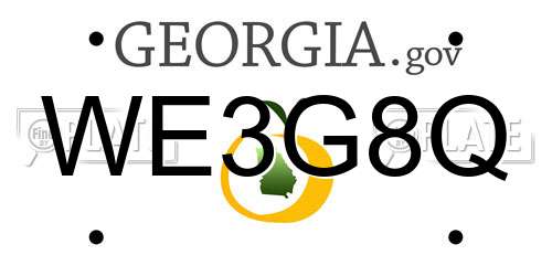 WE3G8Q Georgia License Plate