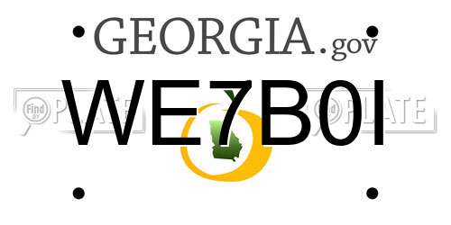 WE7B0I Georgia License Plate