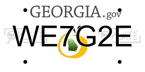 WE7G2E Georgia License Plate