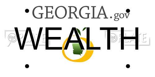 WEALTH Georgia License Plate
