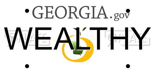 WEALTHY Georgia License Plate