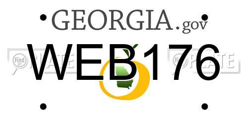 WEB176 Georgia License Plate