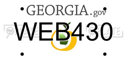 WEB430 Georgia License Plate