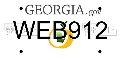 WEB912 Georgia License Plate