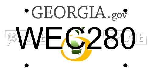 WEC280 Georgia License Plate