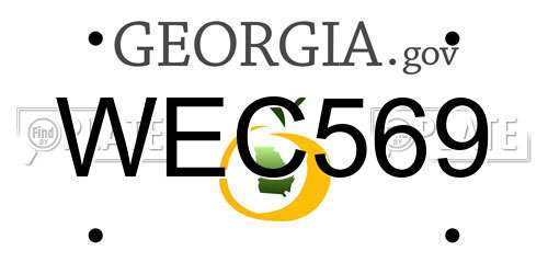 WEC569 Georgia License Plate