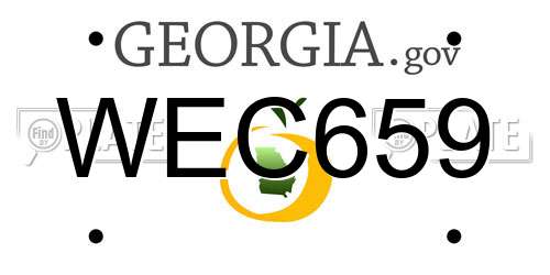 WEC659 Georgia License Plate