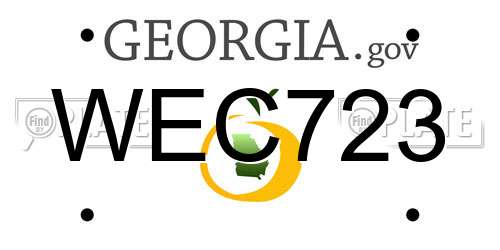 WEC723 Georgia License Plate