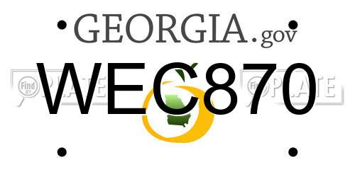 WEC870 Georgia License Plate