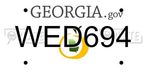 WED694 Georgia License Plate