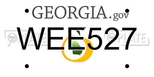 WEE527 Georgia License Plate