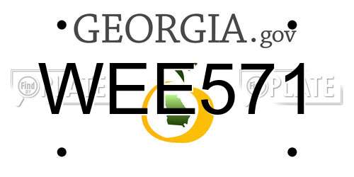 WEE571 Georgia License Plate