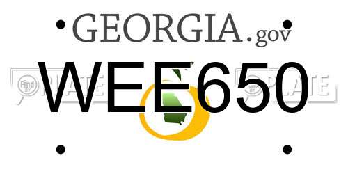WEE650 Georgia License Plate