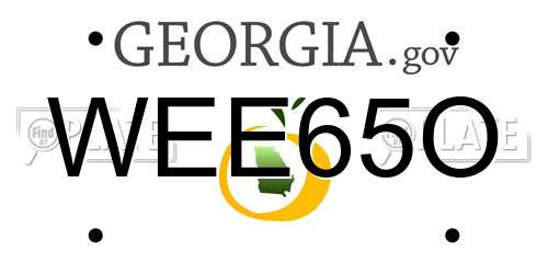 WEE65O Georgia License Plate