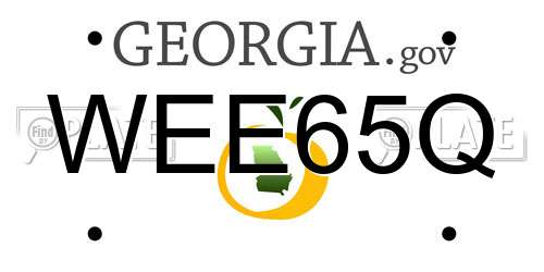 WEE65Q Georgia License Plate