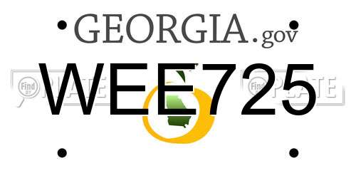 WEE725 Georgia License Plate