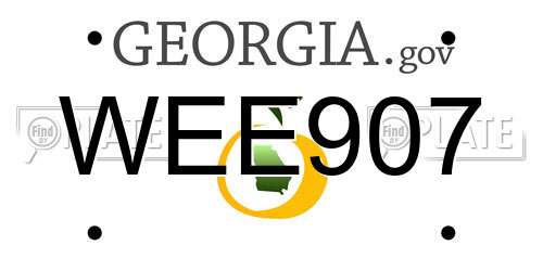 WEE907 Georgia License Plate