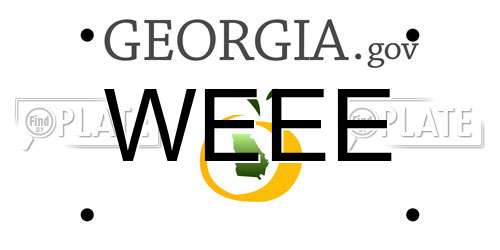 WEEE Georgia License Plate