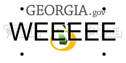 WEEEEE Georgia License Plate