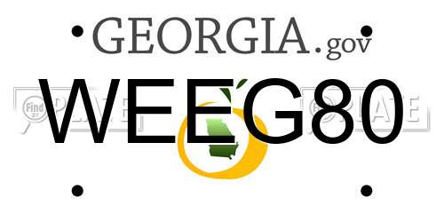WEEG80 Georgia License Plate