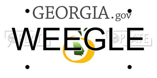 WEEGLE Georgia License Plate