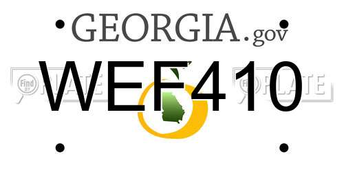 WEF410 Georgia License Plate