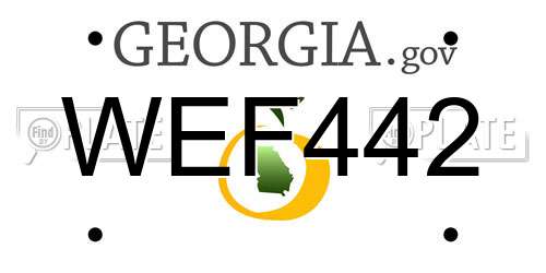 WEF442 Georgia License Plate