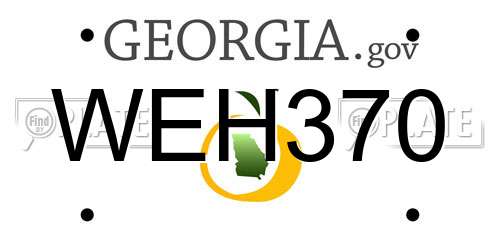 WEH370 Georgia License Plate