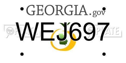 WEJ697 Georgia License Plate