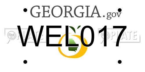 WEL017 Georgia License Plate