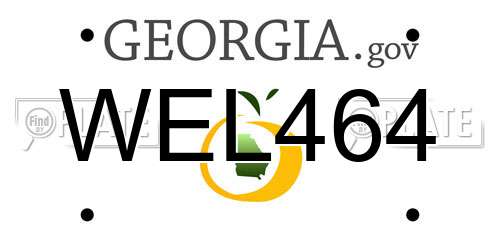 WEL464 Georgia License Plate