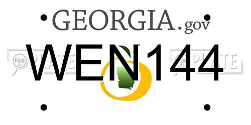 WEN144 Georgia License Plate