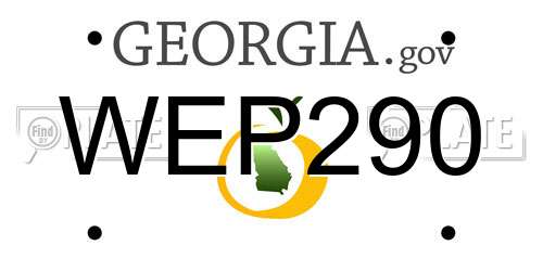 WEP290 Georgia License Plate