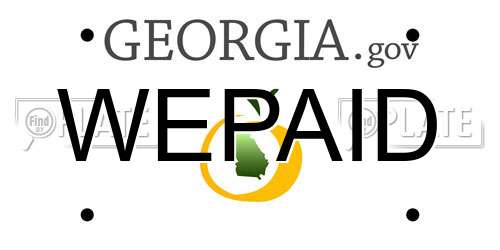 WEPAID Georgia License Plate