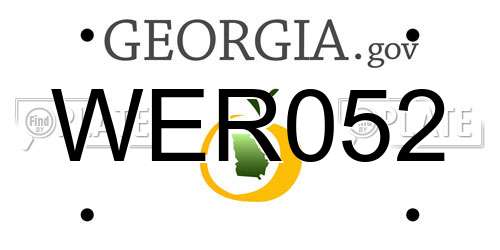 WER052 Georgia License Plate