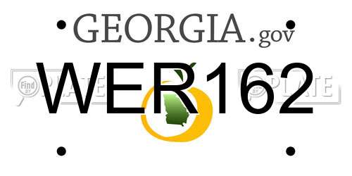 WER162 Georgia License Plate