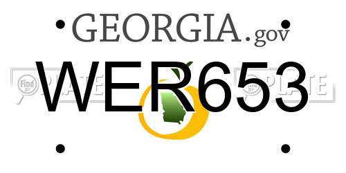 WER653 Georgia License Plate
