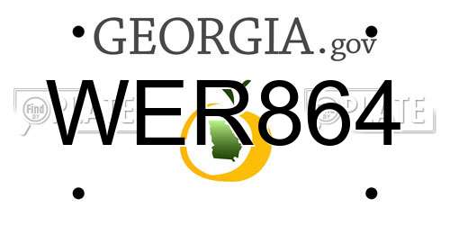 WER864 Georgia License Plate