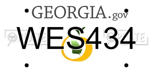 WES434 Georgia License Plate