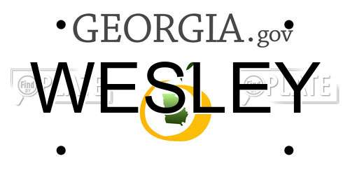 WESLEY Georgia License Plate