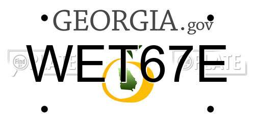 WET67E Georgia License Plate
