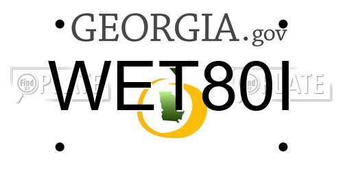 WET80I Georgia License Plate