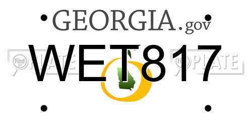 WET817 Georgia License Plate