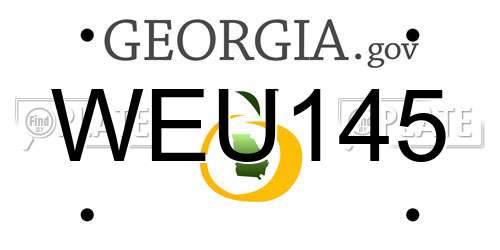 WEU145 Georgia License Plate