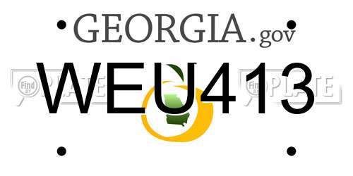 WEU413 Georgia License Plate