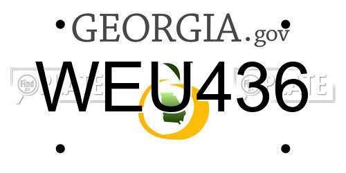 WEU436 Georgia License Plate
