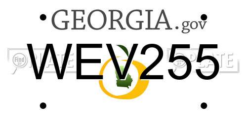 WEV255 Georgia License Plate